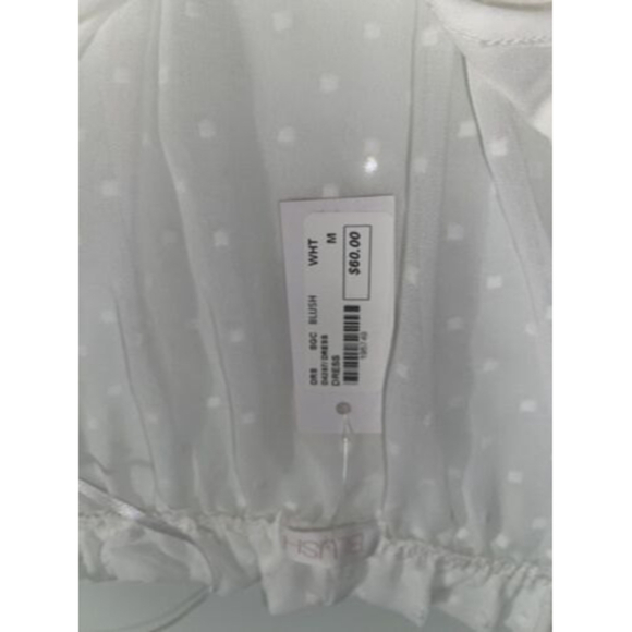 NWT- Blush White Off Shoulder, Long Sleeve Dress Size Medium - Picture 5 of 7